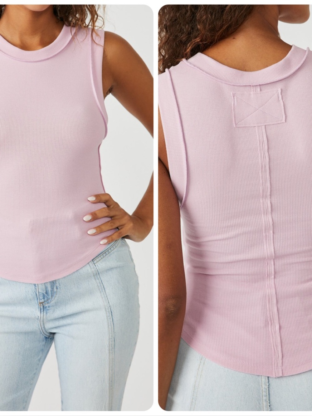 Free People Kate Tee Tank Pink Size small